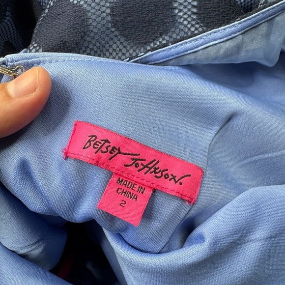 Betsy Johnson Navy Polka Dot Popover Dress - Picture 4 of 10